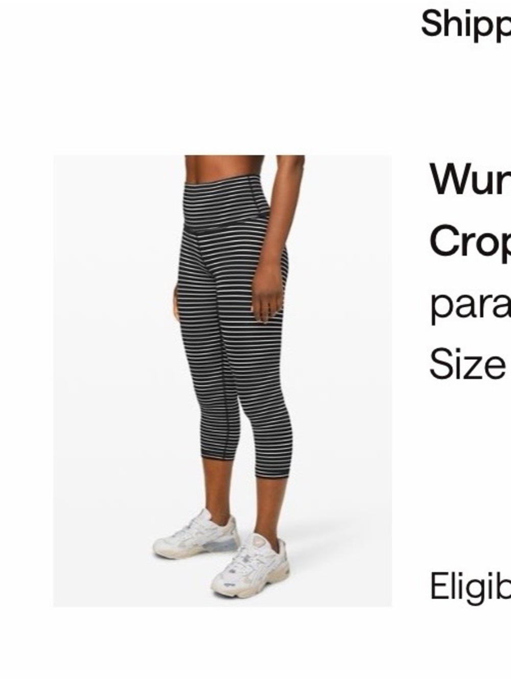 Wunder Under High-Rise Crop 21" Striped Black & White Size 2 Like New